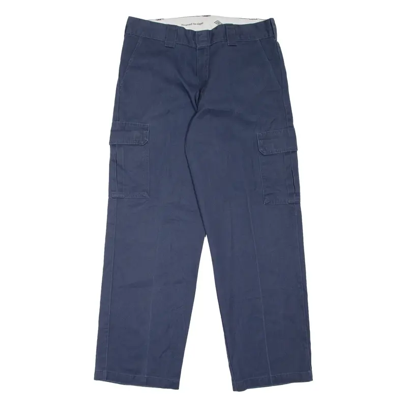 DICKIES Cargo Style Workwear Mens Trousers Blue Relaxed Straight W36 L32