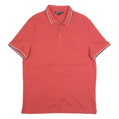 MICHAEL KORS Mens Polo Shirt Pink XL