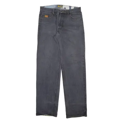 CLICHE SKATEBOARD Mens Jeans Grey Regular Straight Stone Wash W34 L35