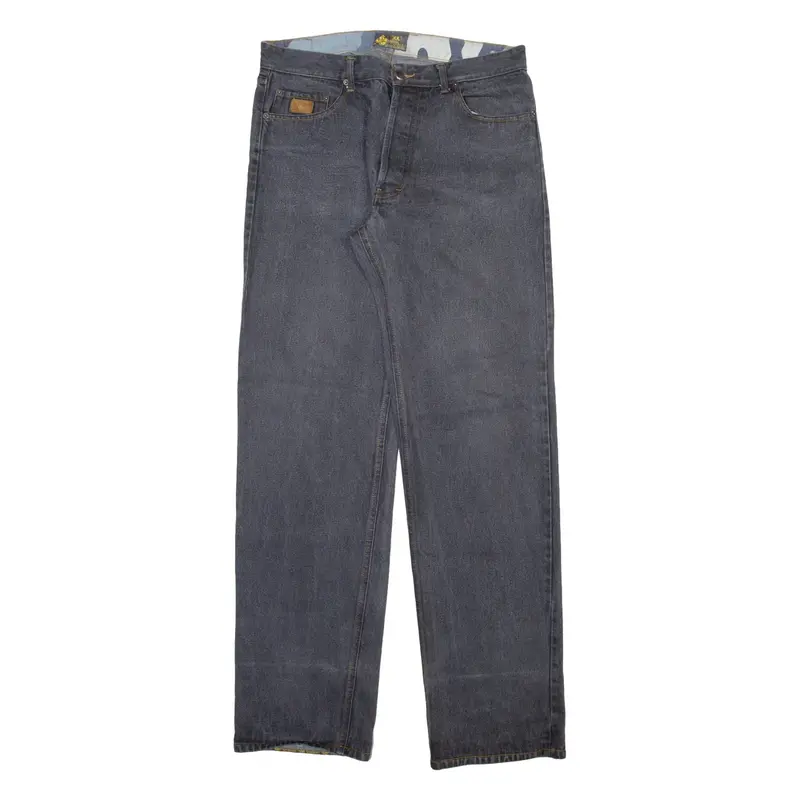 CLICHE SKATEBOARD Mens Jeans Grey Regular Straight Stone Wash W34 L35