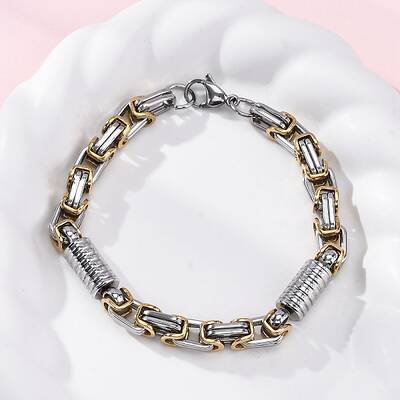 201 Stainless Steel Byzantine Chain Bracelets