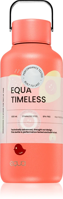 Equa Timeless Stainless Steel Water Bottle, Small, Sunny Side Up, 600ml