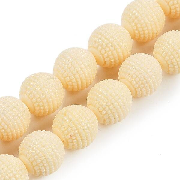 Synthetic Coral Carved Beads Strands