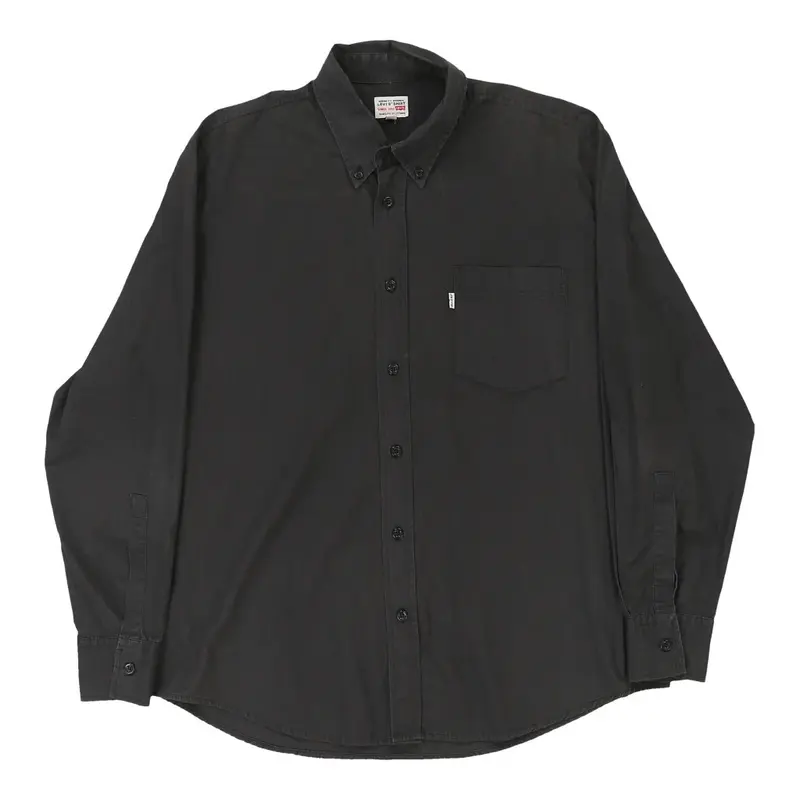 White Tab Levis Shirt - Medium Black Cotton