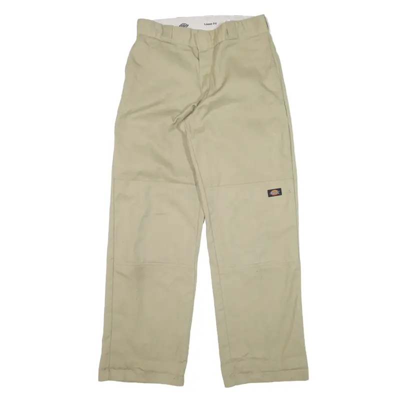 DICKIES Workwear Trousers Beige Loose Straight Mens W31 L32