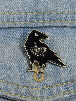1 Piece Fashion Letter & Raven Design Brooch Pin, Casual Jewelry For Daily Decoration, Enamel Pin Suitable for Backpacks, Jea...