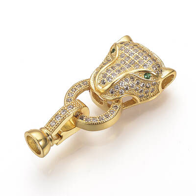 Brass Micro Pave Cubic Zirconia Fold Over Clasps