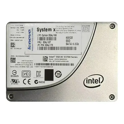 00AJ167 Lenovo 800GB Multi-Level Cell SATA 6Gb/s Hot Swappable 2.5-Inch Solid State Drive