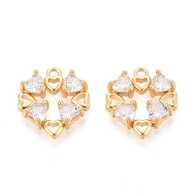 Brass Micro Pave Cubic Zirconia Pendants