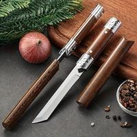 2 Pcs Premium Stainless Steel Outdoor Knives Set with Carved Professional Meat Cutter, Fruit Peeler, Mini Utility Knife & Por...