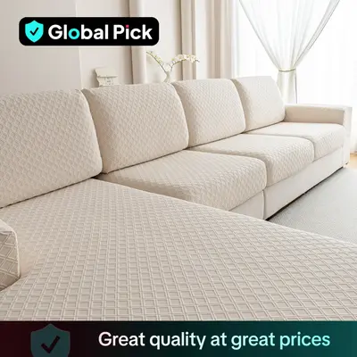 Universal Elastic Sofa Cushion Cover, Modern Anti-Slip Protector for L-Shaped Sofas, Reusable Couch Protector, Woven Weaving ...
