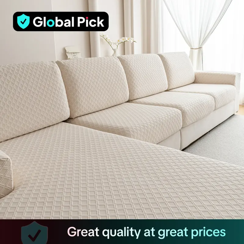 Universal Elastic Sofa Cushion Cover, Modern Anti-Slip Protector for L-Shaped Sofas, Reusable Couch Protector, Woven Weaving ...