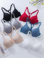 Women's Solid Color Lace Push Up Bra, Casual Comfortable Breathable Bra for Daily Wear, Women's Lingerie for All Seasons, Und...