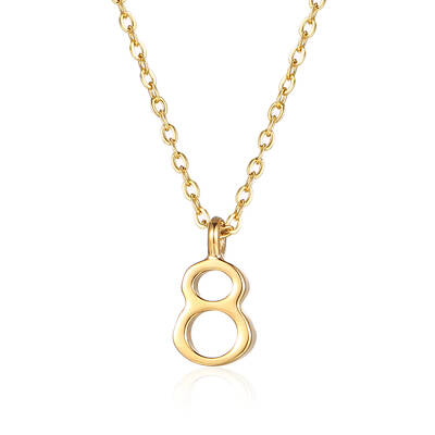 Stainless Steel Number 8 Pendant Necklaces for Women