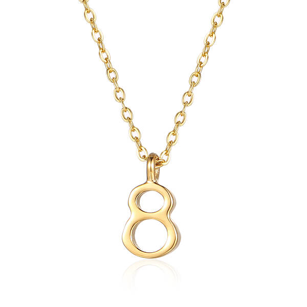 Stainless Steel Number 8 Pendant Necklaces for Women