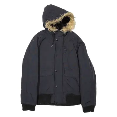 CARHARTT Mens Jacket Black Nylon Hooded S