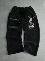 Men's Angel Wing Print Drawstring Waist Sweatpants, Regular Fit Casual Comfy Jogger Pants for Daily Wear, Men's Trousers for ...