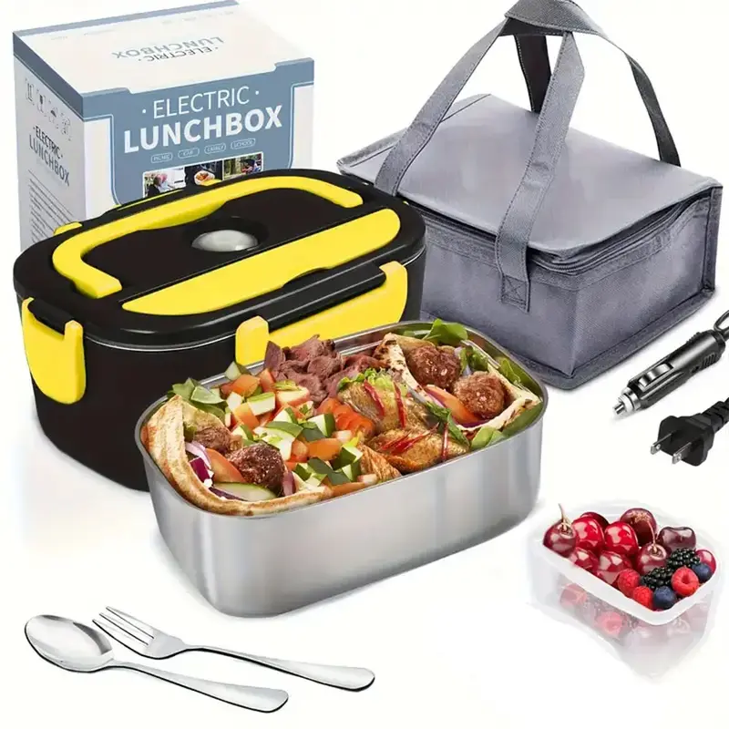 Electric Lunch Box Food Heater 60W Portable Warmer 304 Stainless Steel Container Multi Colors Insulated Stylish Tableware for...