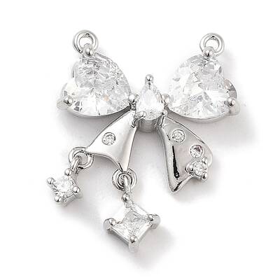 Brass Micro Pave Clear Cubic Zirconia Pendants