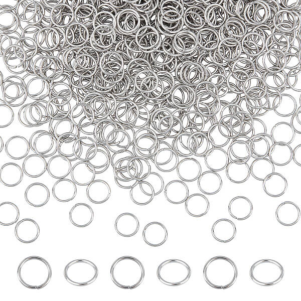 UNICRAFTALE about 1200Pcs Open Jump Rings Stainless Steel Jump Rings Metal Round Ring Connectors for DIY Jewelry Making 10mm