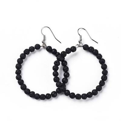 Natural Lava Rock Dangle Earrings