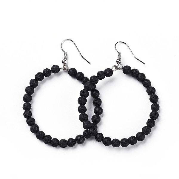 Natural Lava Rock Dangle Earrings