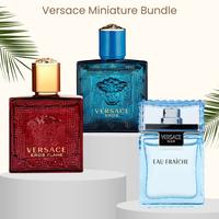 Versace Mini Splash Trio Set for Men – Eros, Eros Flame & Eau Fraiche (0.17 oz Each) | Travel-Size Luxury Fragrance Set wit...