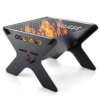 Odoland Camping Campfire Grill, Portable Folding Charcoal Grills, Backpacking BBQ Grill, Heavy Duty Firepit Grill with Carry ...