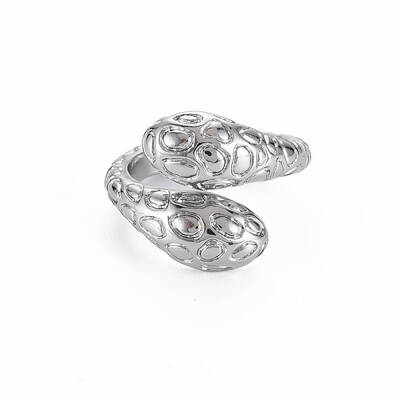 Snake Shape Rack Plating Alloy Cuff Rings