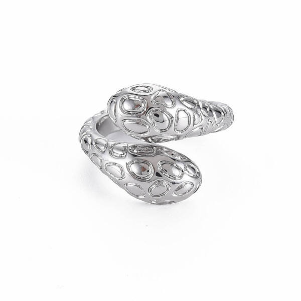 Snake Shape Rack Plating Alloy Cuff Rings