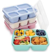 Bento Box Adult Lunch Containers, Bento Box for Kids, 4 Pack 5-Compartment Meal Prep Containers Lunch Boxes, Reusable Food St...