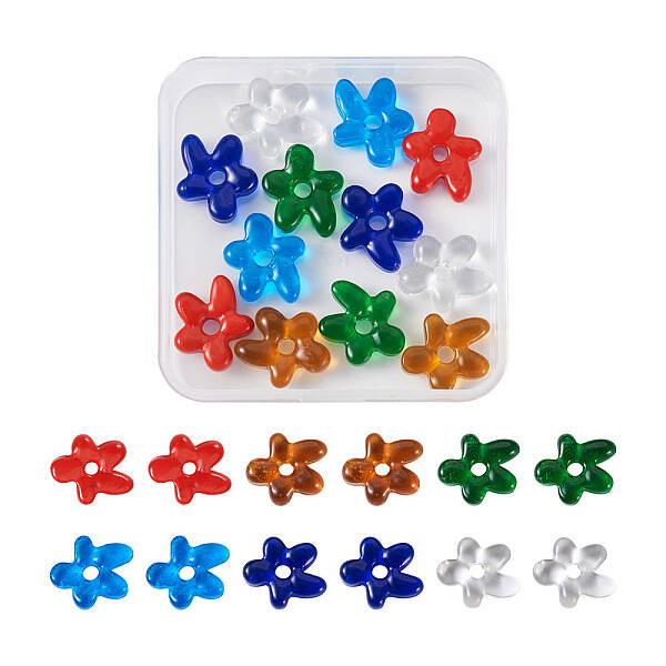 12Pcs 6 Colors Glass Beads