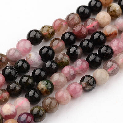 Natural Tourmaline Round Bead Strands