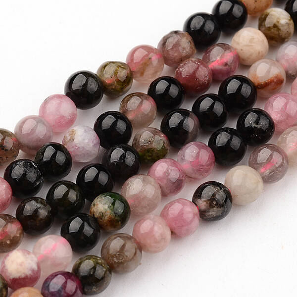 Natural Tourmaline Round Bead Strands