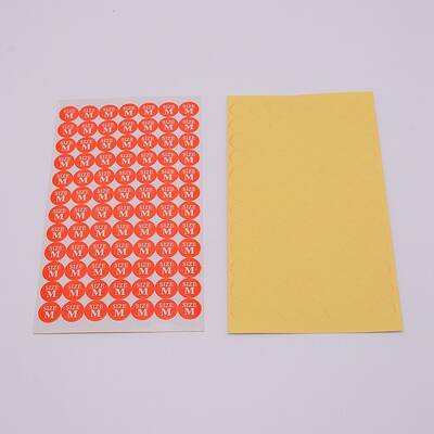 Size M Clothing Size Round Sticker Labels