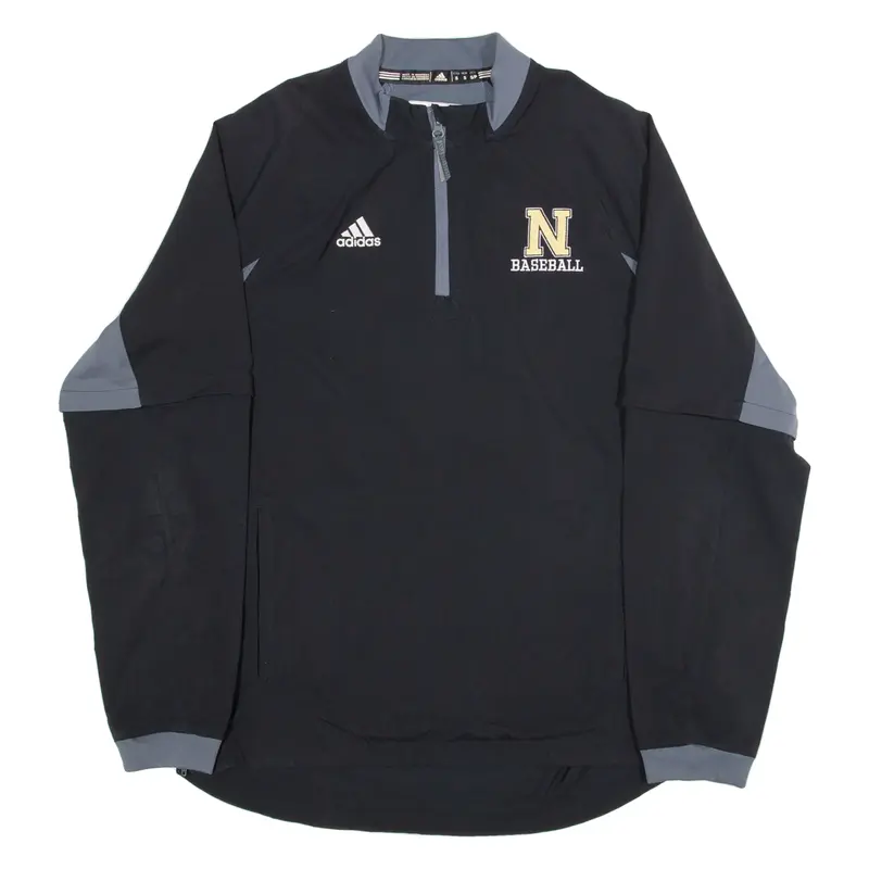 ADIDAS Northeastern Baseball Mens Sweatshirt Black 1/4 Zip USA S