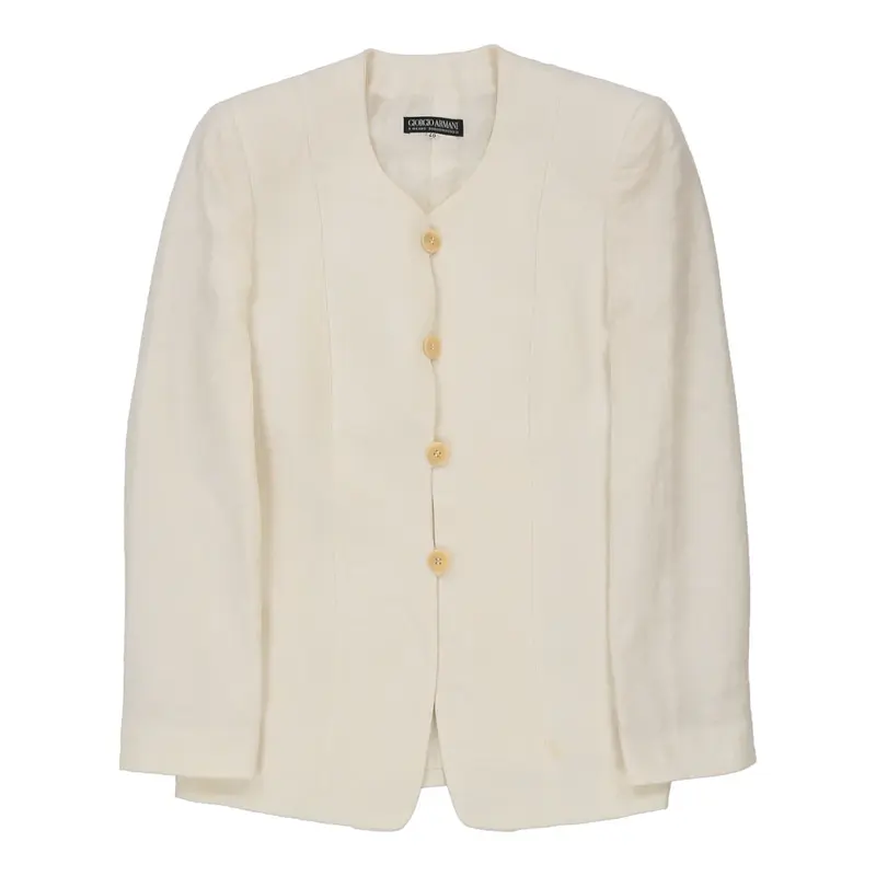 Giorgio Armani Blazer - Medium White Cotton | Size: medium