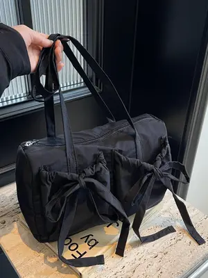 Women's Bow Decor Shoulder Bag, Large Capacity Casual Tote Bag, Trendy All-match Fashionable Minimalist Shoulder Bag for Dail...