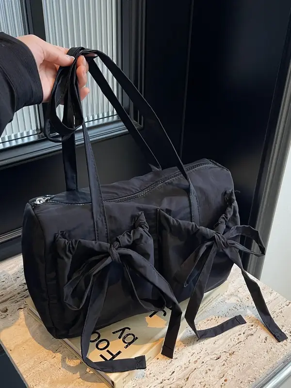 Women's Bow Decor Shoulder Bag, Large Capacity Casual Tote Bag, Trendy All-match Fashionable Minimalist Shoulder Bag for Dail...