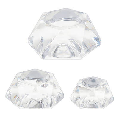 3Pcs 3 Style Hexagon Shape Acrylic Display Base Stand Holder for Crystal Ball