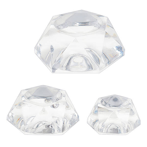 3Pcs 3 Style Hexagon Shape Acrylic Display Base Stand Holder for Crystal Ball