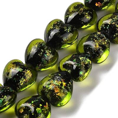 Handmade Dichroic Foil Glass Beads Strands