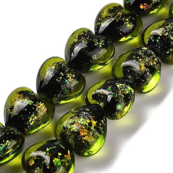 Handmade Dichroic Foil Glass Beads Strands