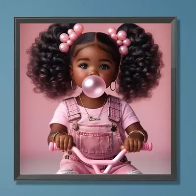 DIY Artificial Rhinestones Arts Painting Kit Without Frame, Curly Hair Girl Pattern DIY Painting, Handmade Craft Wall Art De...