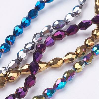 Electroplate Glass Bead Strands