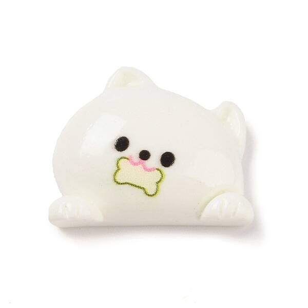 Cute Dog Eat Bone Opaque Resin Decoden Cabochons