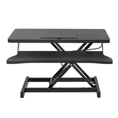 Standing Desk Converter, 32 Inches,Adjustable Height, With Keyboard Tray,Black,Ergonomic Office Monitor Riser Monitor Mount