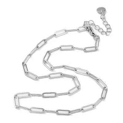 Non-Tarnish 304 Stainless Steel Paperclip Chain Necklace