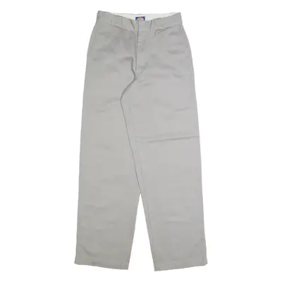 DICKIES Chino Womens Trousers Grey Slim Straight W26 L30