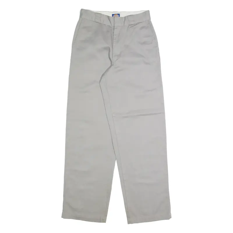 DICKIES Chino Womens Trousers Grey Slim Straight W26 L30